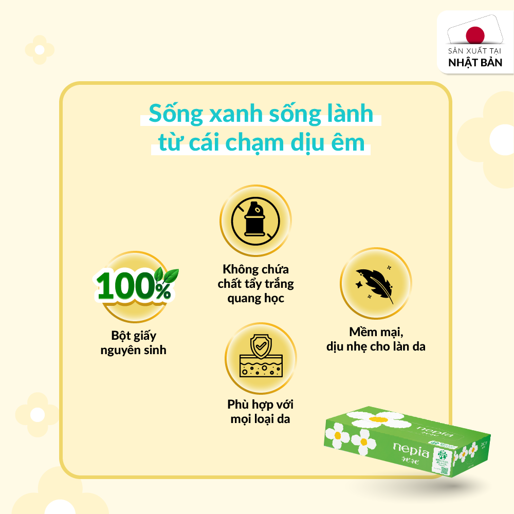 Khăn giấy lụa Nepia Nepi Nepi hộp 150 tờ_ 03